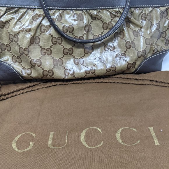 GUCCI Beige & Brown Crystal Shoulder Bag - Picture 2 of 14